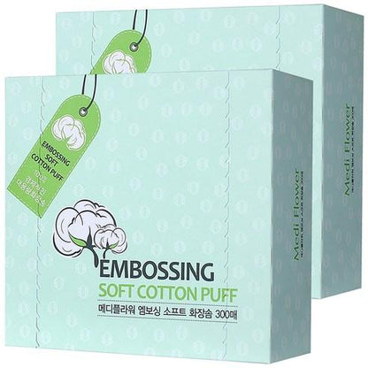 MEDIFLOWER EMBOSSING SOFT COTTON PUFF COTTON PADS 600P - MEDIFLOWER | COLOURSWINK