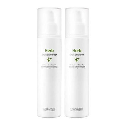 SWANICOCO HERB SNAIL BASIC SET SKIN TONER EMULSION | COLOURSWINK