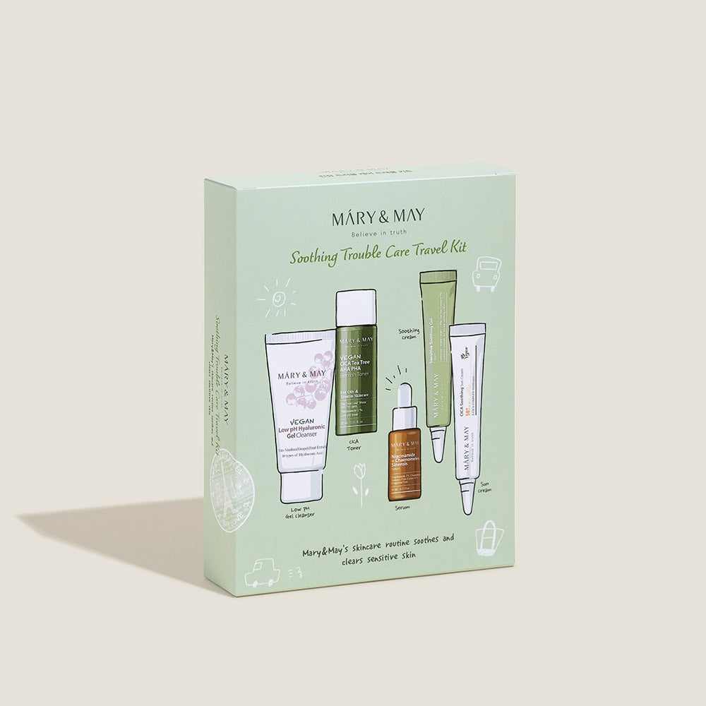 SOOTHING TROUBLE CARE TRAVEL KIT (5PCS) - MARY & MAY | COLOURSWINK