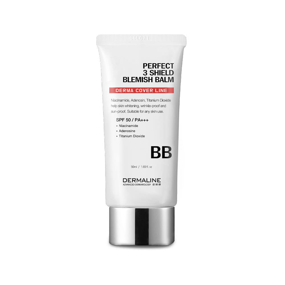 DERMALINE PERFECT 3 SHIELD BLEMISH BALM SPF50+ PA+++ 50ML - DERMALINE | COLOURSWINK
